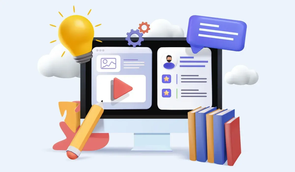 Creator planning and recording an online course