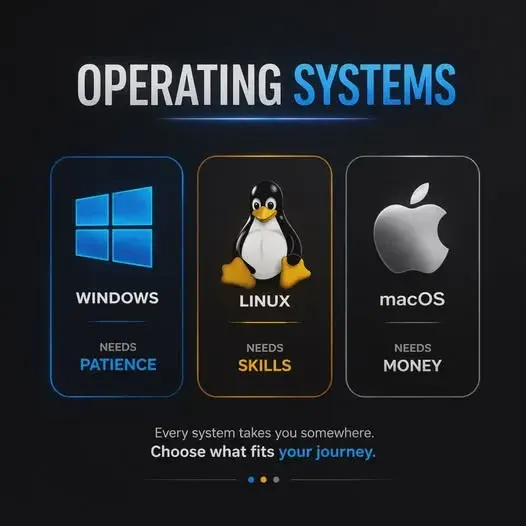Windows, macOS and Linux desktops side by side