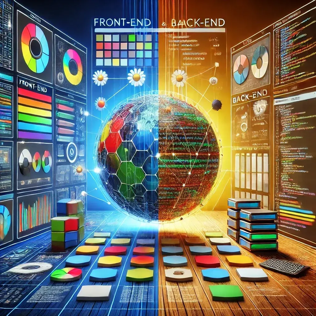 Diagram comparing front-end and back-end development