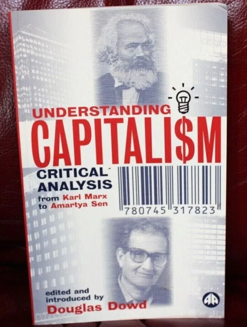 Portraits of Marx, Schumpeter and Sen on capitalism